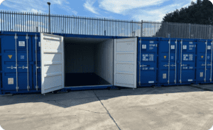 blue storage container Portland Self Storage in Sheffield