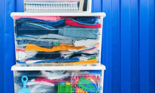 storing clothes in a shipping container